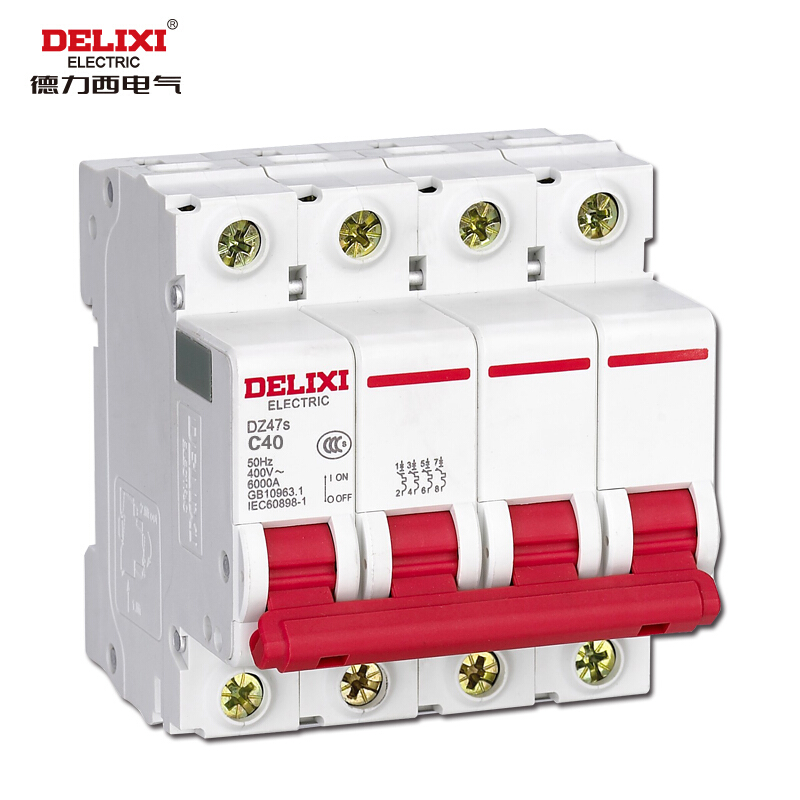 德力西 小型断路器 dz47s c40 4p 40a 不带漏电保护 _德力西
