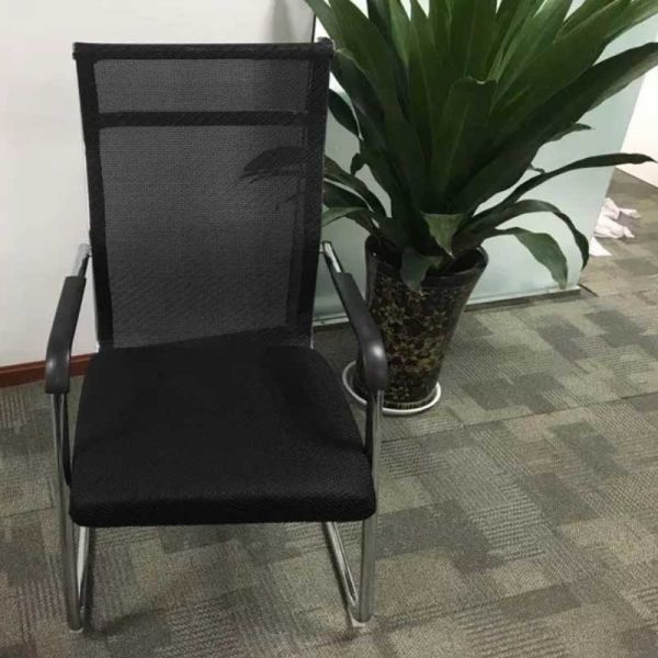 腾马弓形椅黑色网椅靠背塑料扶手电镀弓形架550470930mm