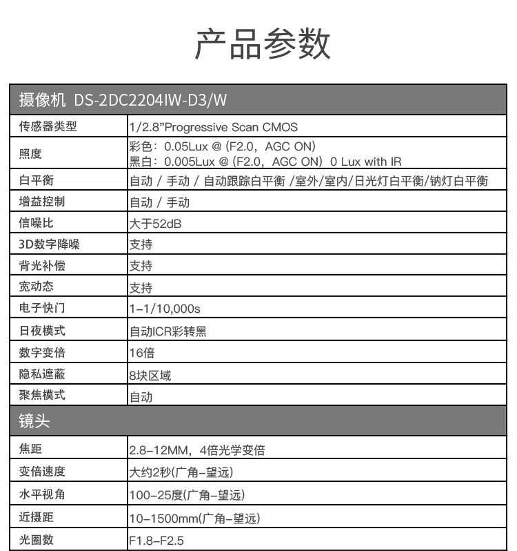 海康威视 hikvision ds-2dc2204iw 摄像头_海康威视/hikvision