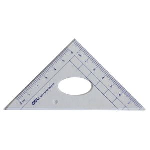 得力 学生套尺 9598 ps材质 直尺1 直角三角尺1 等腰直角三角尺1 量角