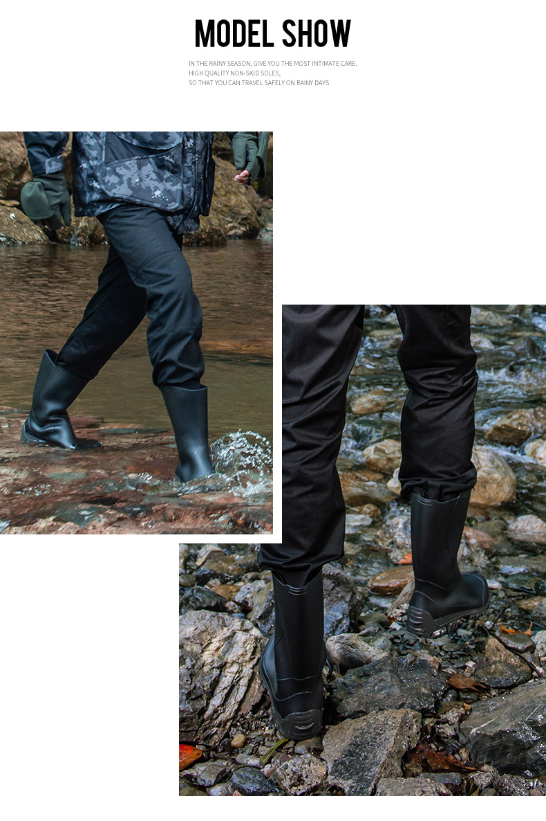 迪卡侬 雨鞋 中筒 聚氯乙烯 35-36码 黑色_迪卡侬