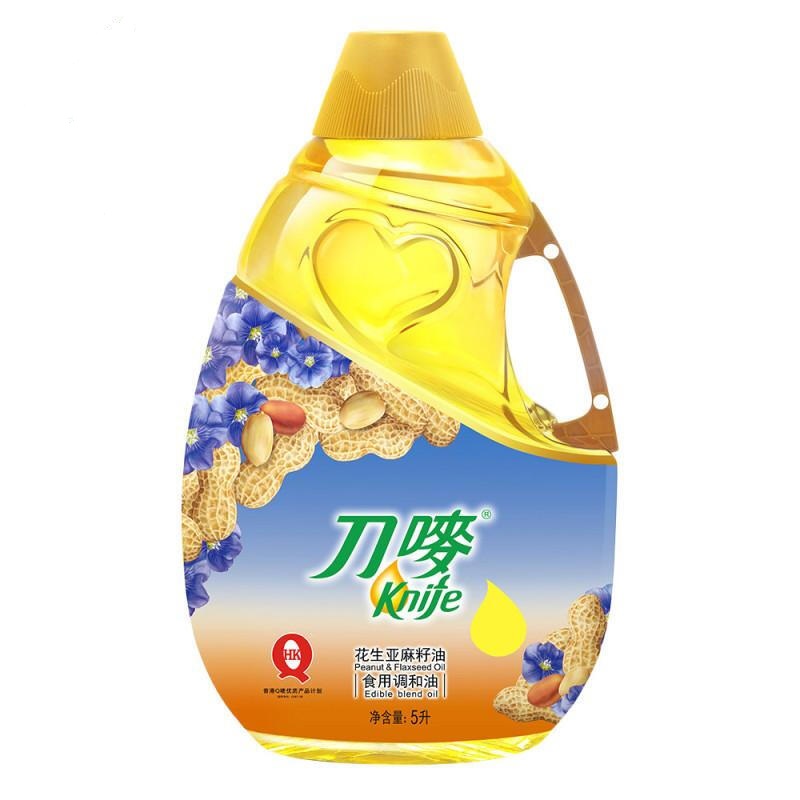 刀唛 花生亚麻籽油 5l 食用油 色拉油_刀唛