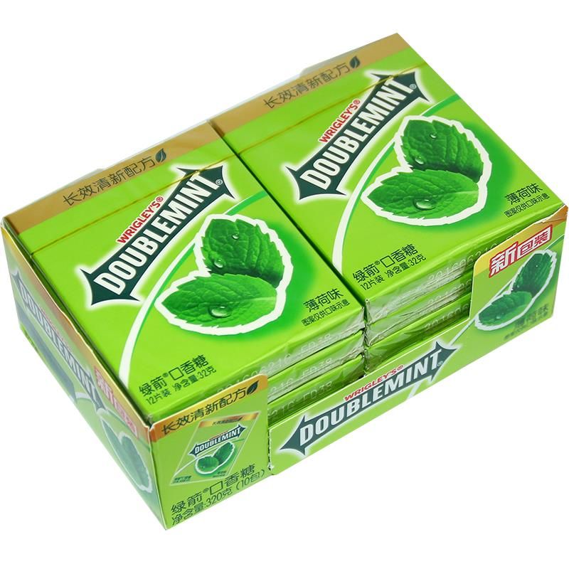 绿箭 口香糖(新旧包装随机发) 原味薄荷味12片/盒(32g)_绿箭