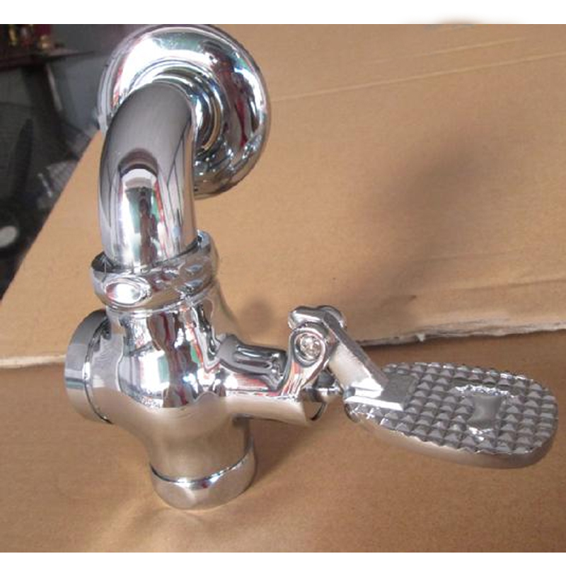 华尔杰 立式脚踏阀 h856 阀体1寸 带弯头 表面处理镀铬 全铜阀芯_华尔