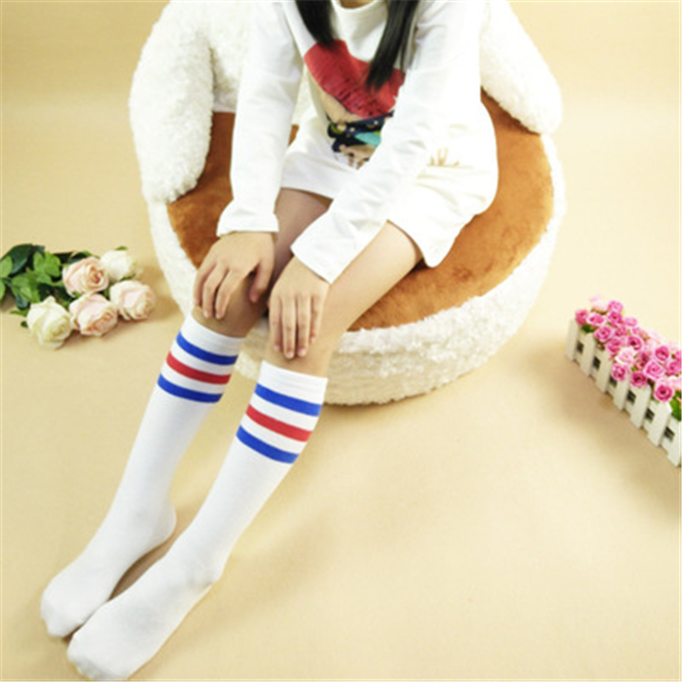 华美 长筒袜 9527 红蓝条纹 适用年龄:3-12岁 均码 袜长35cm 80%棉 20